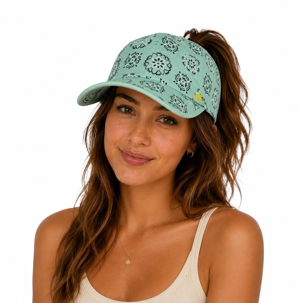 Sunday Afternoons Mint Green Bandana Print Sun Hat Adjustable Hiking Cap OS‎